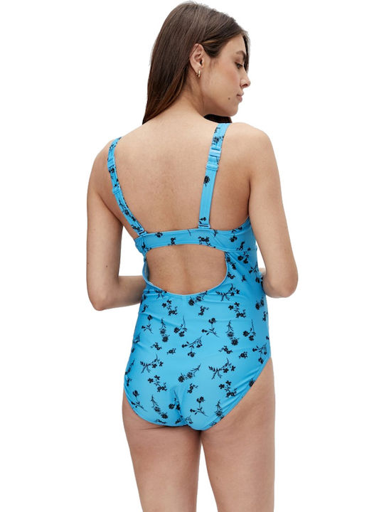 Mamalicious Fino One Piece Maternity Swimwear Light Blue