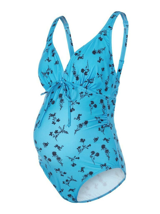 Mamalicious Fino One Piece Maternity Swimwear Light Blue