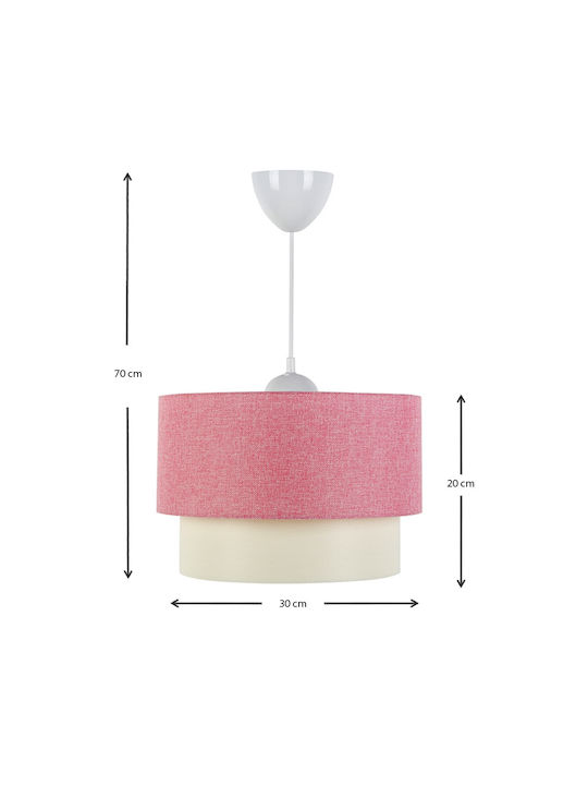 Megapap Whitehous Pendant Light Pink with Socket E27 30x20x55cm