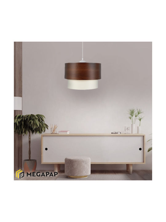 Megapap Whitehouse Pendant Light Brown with Socket E27 30x20x55cm