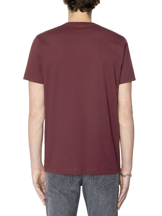 Diesel Herren T-Shirt Kurzarm Burgundisch