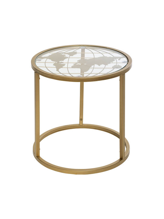 Round Glass Zigon Tables Gold L45xW45xH45.5cm