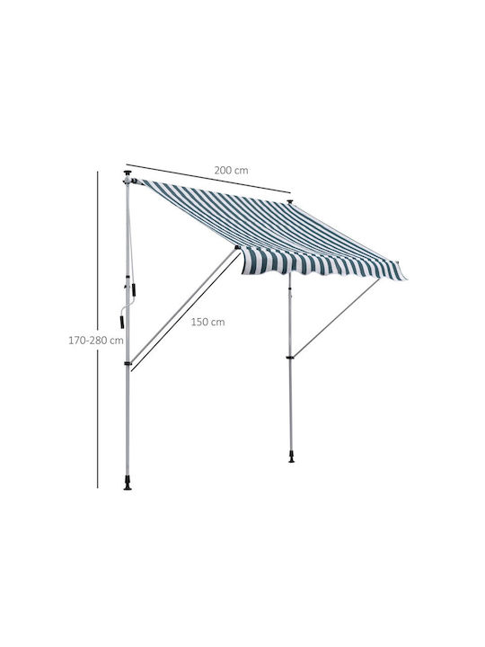 Outsunny Τέντα Βεράντας Πράσινη 2x1.5m
