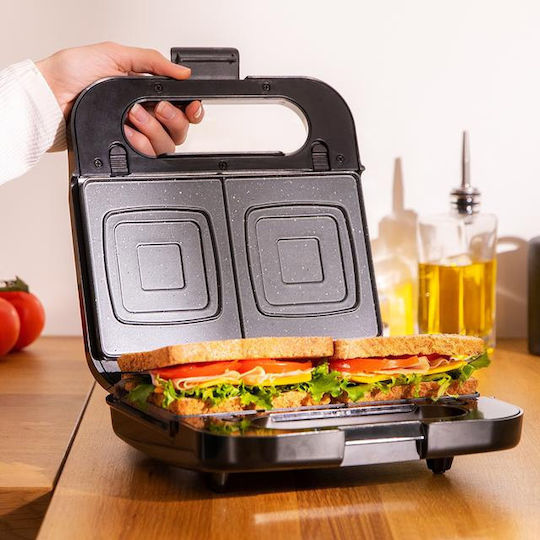 Cecotec Rock'nToast Τοστιέρα Γκριλιέρα με Αποσπώμενες Πλάκες 1000W Inox