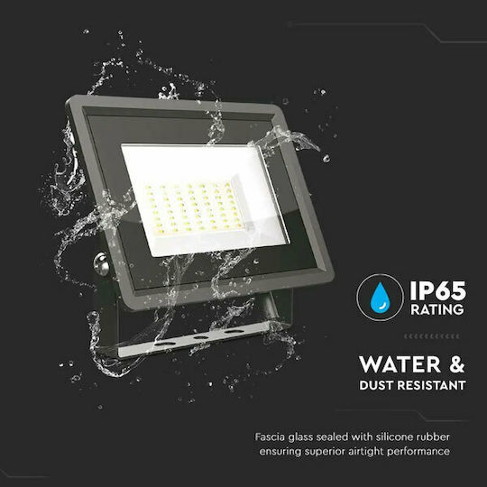V-TAC F-class Στεγανός Προβολέας LED 50W Φυσικό Λευκό 4000K IP65