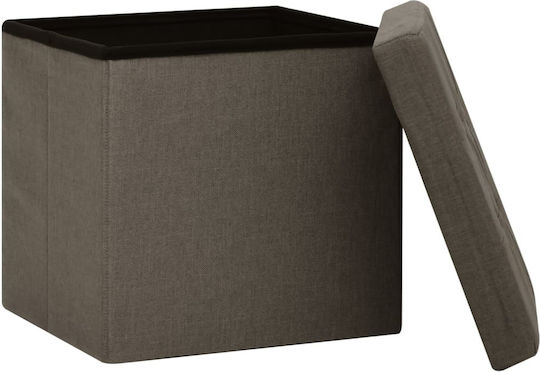 Stool For Living Room Collapsible With Storage Space Upholstered with Fabric Coffee 38x38x38cm