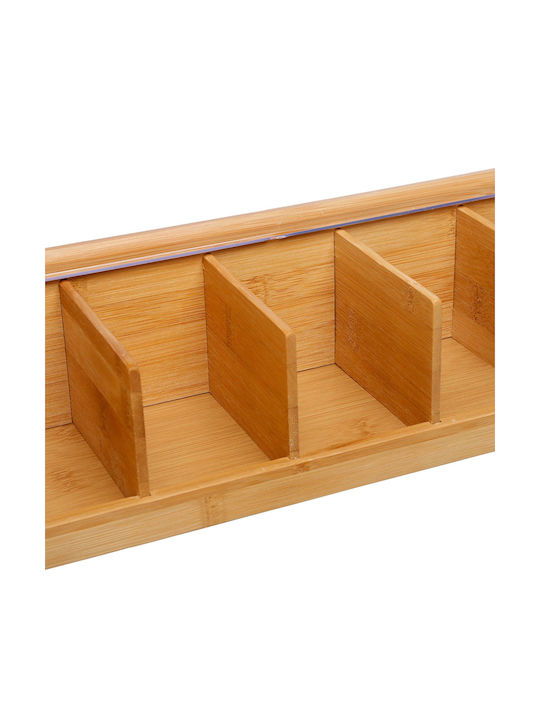 5Five Cuisine Box for Tea with Lid Wooden Beige 36x11x9.5cm
