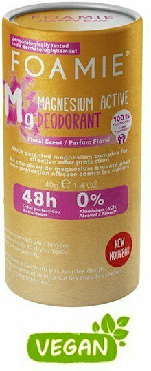 Foamie Happy Day Magnesium Active Floral Αποσμητικό 48h σε Stick Χωρίς Αλουμίνιο 40gr