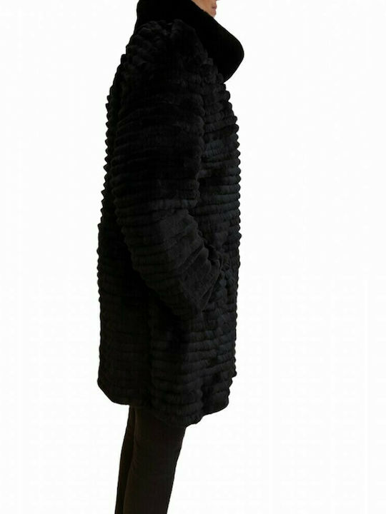 IT-LAURIANO WOMEN'S NATURAL FUR COAT BLACK