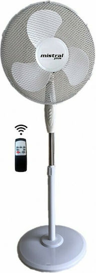 Mistral Plus FS40-A10R Pedestal Fan 50W with 40cm Diameter White Remote Control