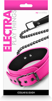 Ns Novelties Electra Play Things Collar & Leash Pink Pink NSN-1310-14