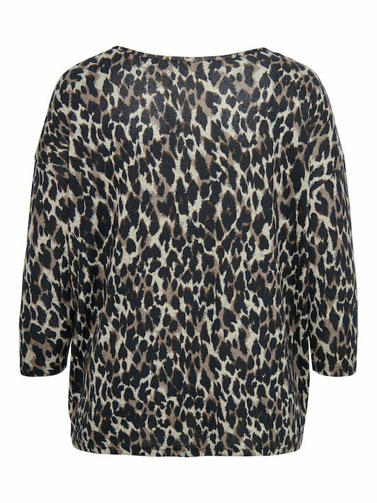 Γυναικεία Μπλούζα με Μανίκι 3/4 Animal Print Πολύχρωμη