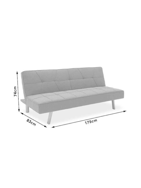 Travis Three-Seater Couch Bed Grey 175x83x74 cm