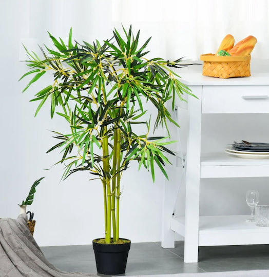 Artificial Plant in Pot Bamboo Green 120cm Outsunny