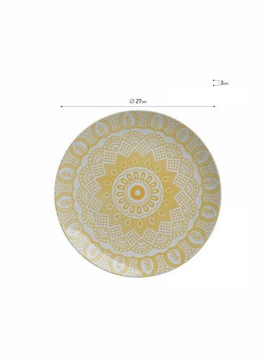 Click Plate Shallow made of Porcelain Yellow with Diameter 27cm