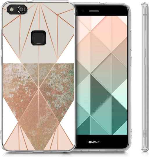 KWmobile IMD Design Задна корица Силикон Beige / Rose Gold / White (Huawei P10 Lite)