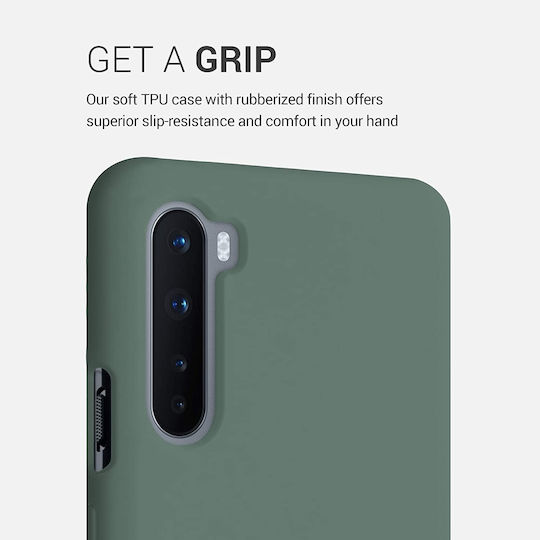 KWmobile Soft Flexible Umschlag Rückseite Silikon Forest Green (OnePlus Nord)