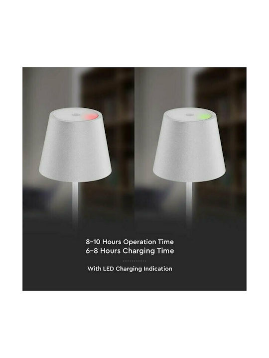 V-TAC Επιτραπέζιo Φωτιστικό LED Εξωτερικού Χώρου 2W με Θερμό Λευκό Φως IP54 Λευκό