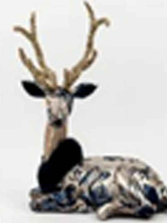 Iliadis Weihnachtliche Stoff Figur Hirsche Blau Höhe 41cm Sitzend