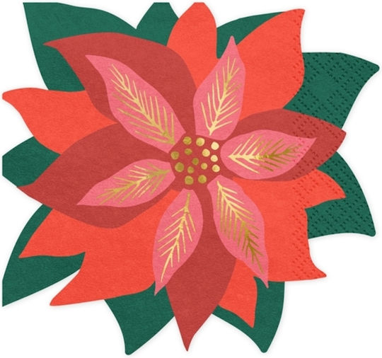 PartyDeco Weihnachtliche Servietten mit Blumen & Zweigen 20 Stück PartyDeco Weihnachtliche Servietten mit Blumen & Zweigen 20 Stück