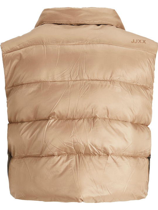 Kurz Damen Ärmellos Puffer Jacke für Winter Tigers Eye