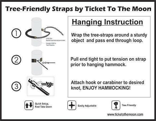 Ticket To The Moon Moonstraps Webbing Ιμάντας Στήριξης Αιώρας 2τμχ