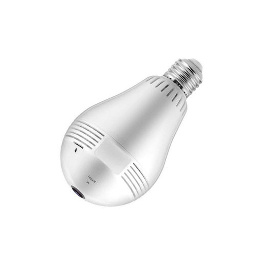 Hidden Camera V380 WiFi Lamp 1080p with Memory Card Slot and Motion Detector