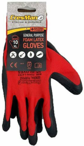 Cresman Gloves for Work Garden Red Nitrile/Polyester 1pcs