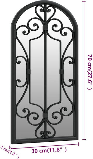 vidaXL Wandspiegel mit Schwarz Metallisch Rahmen 70x30cm 1Stück
