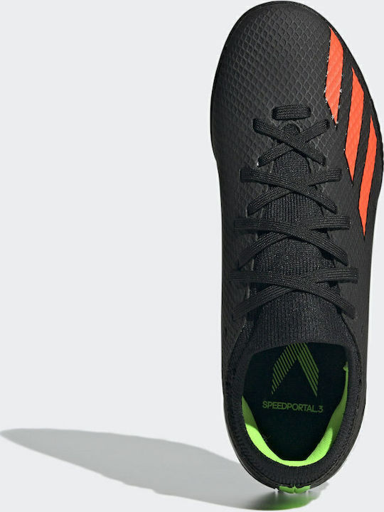 X Speedportal 3 TF Kids Soccer Cleats with Turf Core Black Solar Red Solar Green