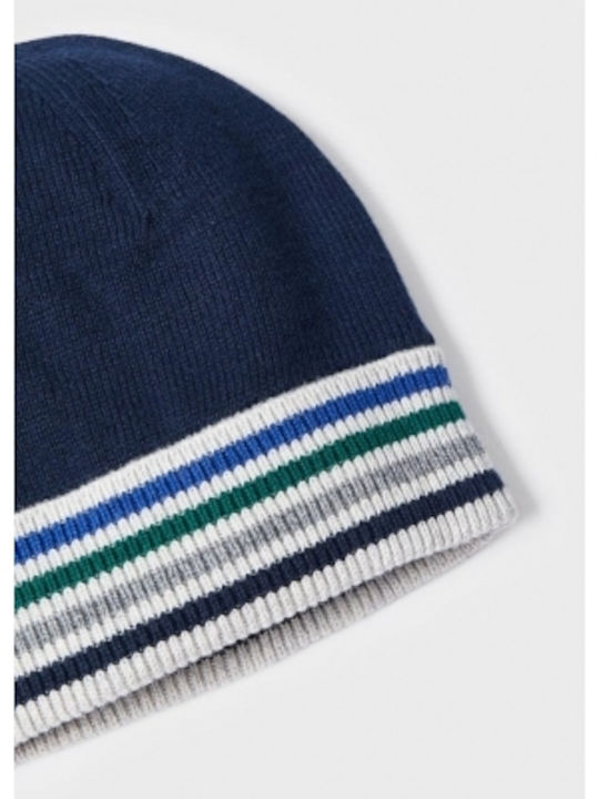 Kids Beanie Set with Scarf Knitted Navy Blue