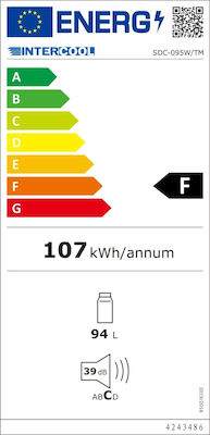 Intercool SDC-095W/TM Mini Bar 94lt Υ84.2xΠ47.5xΒ44.8εκ. Λευκό