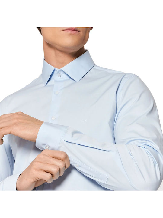Long-sleeved Cotton Shirt Calm Blue