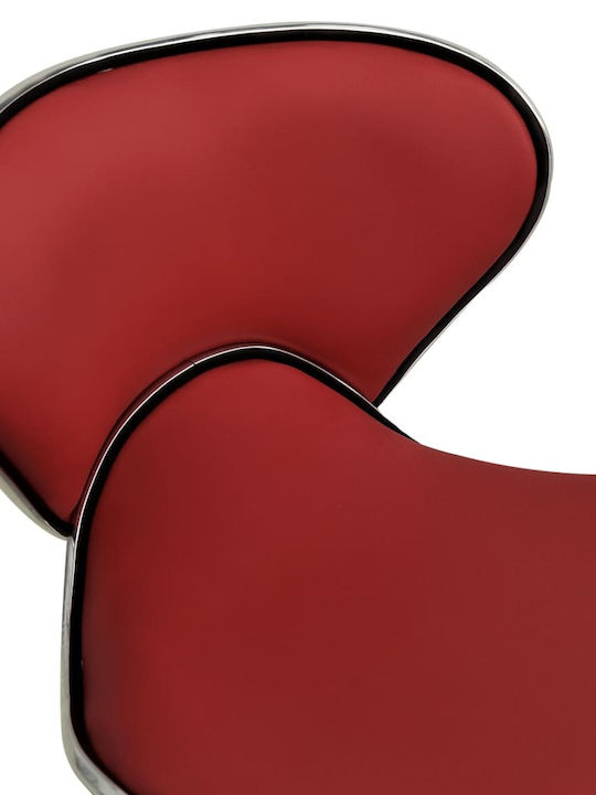 Office Desk Stool with Backrest Burgundy 46.5x48x69cm
