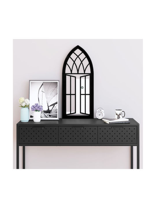 vidaXL Wall Mirror with Black Metal Frame 70x30cm 1pcs