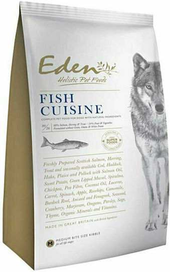 Eden 80/20 Fish Cuisine Dog Food Medium Kibble 12kg Dry Food for Dogs Grain-Free with Fish