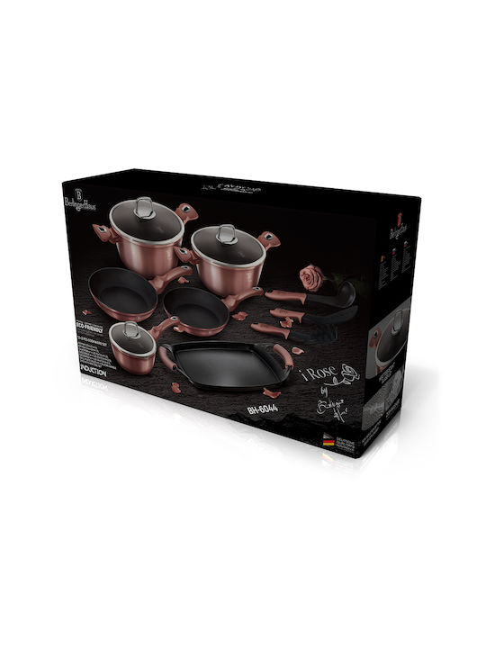 Berlinger Haus i-Rose Collection Cookware Set of Aluminum with Non-stick Coating Pink 12pcs