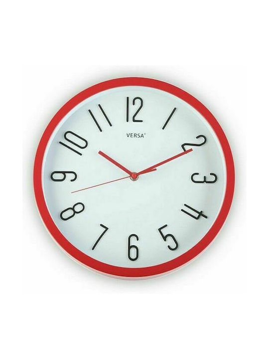 BigBuy Wall Clock Plastic Red Ø30cm