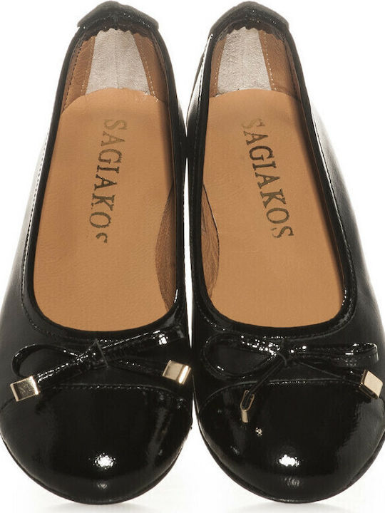 Kids Leather Ballerinas Black