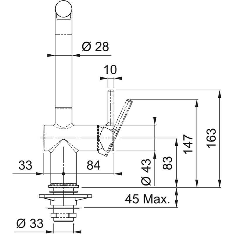 Franke Active L 3156858031 Ψηλή Μπαταρία Κουζίνας Πάγκου με Ντουζ