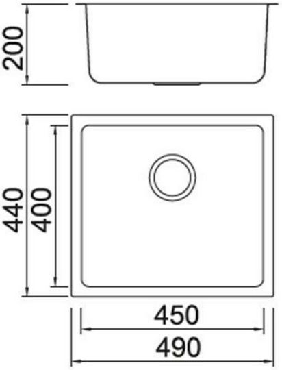 Karag BL 794 BL794 Поддръжка Мивка Inox Сатен Ш49xД44см Сребрист