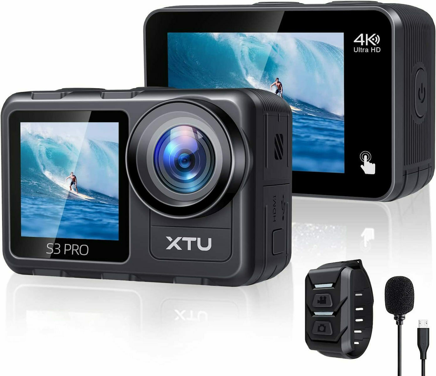 XTU S3 Pro Action Camera 4K Ultra HD Υποβρύχια με WiFi Μαύρη με