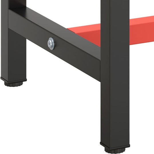 vidaXL Desk Base made of Metal Black - Red 210x50x79cm