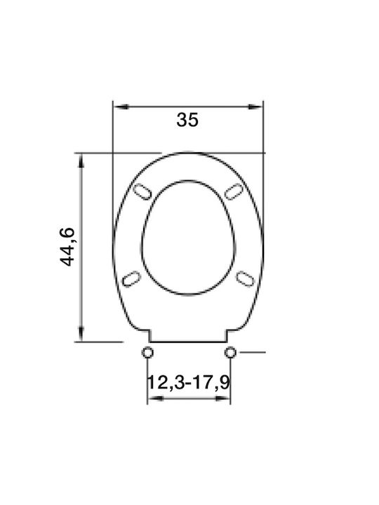 Elvit Plastic Toilet Seat White Universal 44.6cm