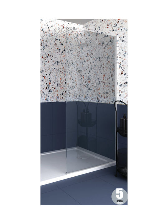 Orabella Serena Duschwand für Dusche 120x185cm Sauberes Glas Chrom