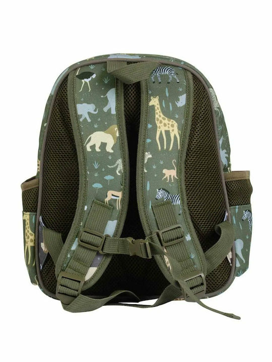 A Little Lovely Company Savanna School Bag Backpack Kindergarten in Green color