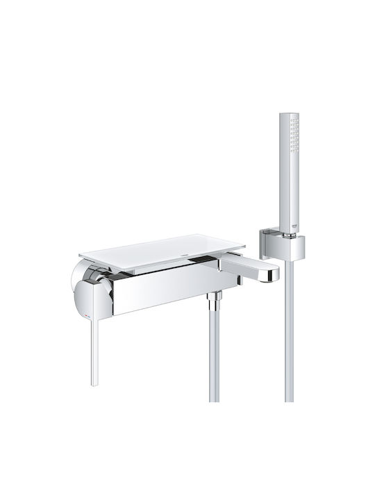 Grohe Plus Wall Mounted Bathroom Shelf Glass with 1 Shelf 22x11x5cm