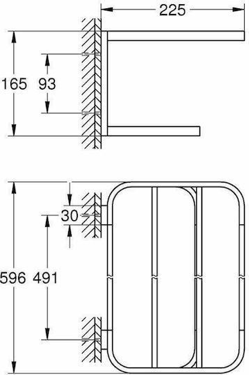 Grohe Selection Wall-Mounted Bathroom Shelf Unit with 5 Positions ​59.6x59.6cm Silver