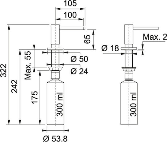 Franke Active Εντοιχιζόμενο 300ml Franke Active Εντοιχιζόμενο 300ml