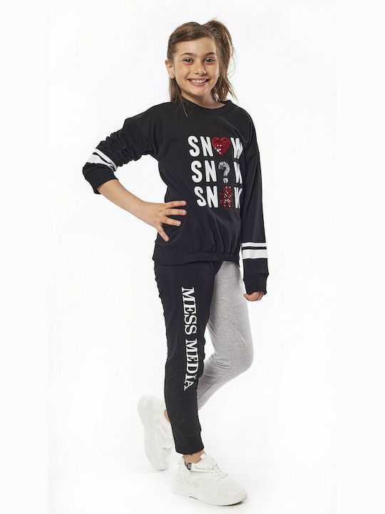 Εβίτα Kids Sweatpants Set Black 2pcs